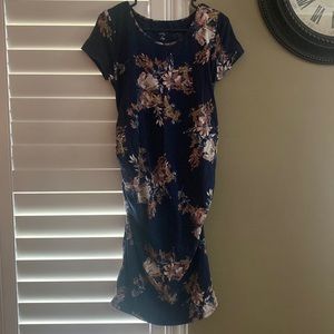Medium Blue floral maternity dress